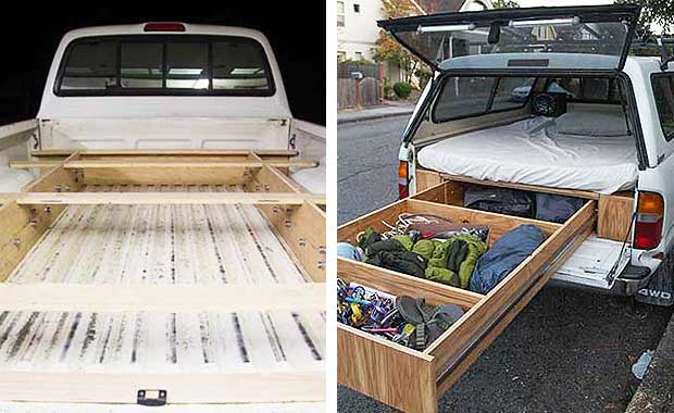Adventurer Builds Amazing Road Trip Bed In Back Of His Truck