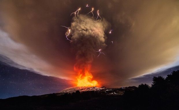 Mt. Etna Erupts And Photographer Snaps Stunning Volcanic Lightning Display