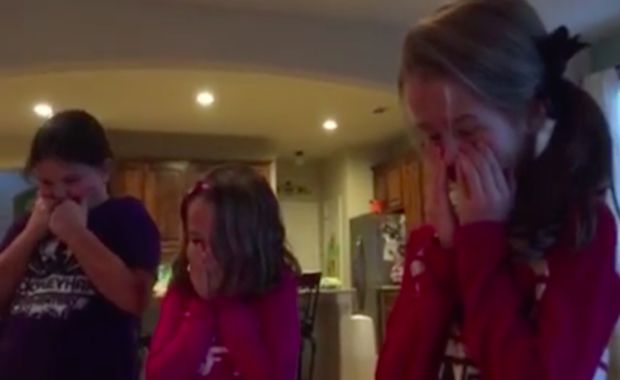 Couple Gives The Ultimate Christmas Gift And Surprises Daughters With Baby Brother