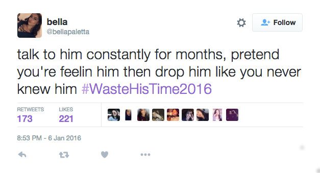 Women Get the Last Laugh With #WasteHisTime2016 Twitter Takeover