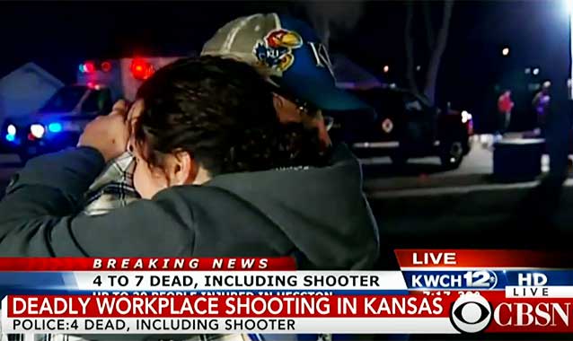Watch: Wife Reunites With Husband on Live TV After Kansas Shooting