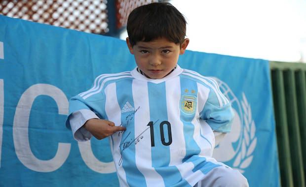The Little Afghan Boy Who Wore a Plastic Bag Messi Jersey Finally Got A Real One