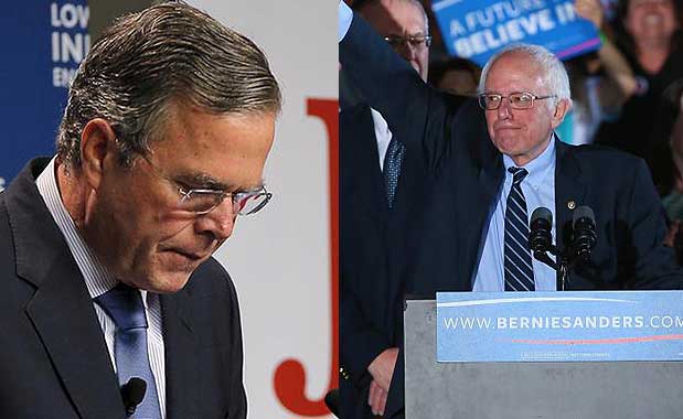Jeb Bush Ends Campaign After S. Carolina Primary; Sanders Proves Daunting in Tight Nevada Race