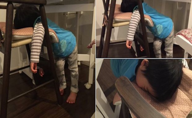 Parents in Japan Are Sharing Hilarious Photos of Their Kids Sleeping in Weird Positions