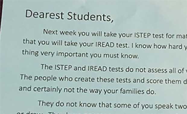 Teacher’s Note on Standardized Testing Reminds Students They Are More Than a Test Score