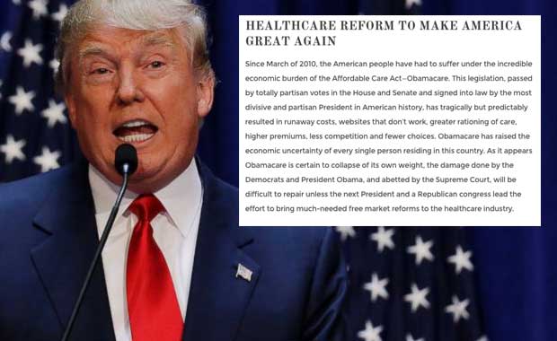 Donald Trump Releases 7-Point Healthcare Plan, Promises Repeal of ACA
