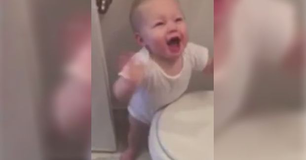 Toddler Has Best Reaction to Hair Dryer
