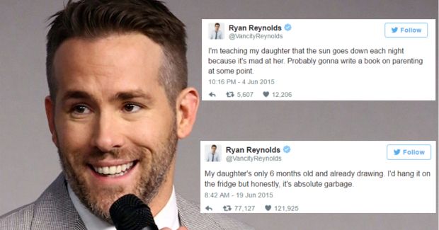 These Tweets From Ryan Reynolds on Parenting Will Make You Want Him as Your Dad
