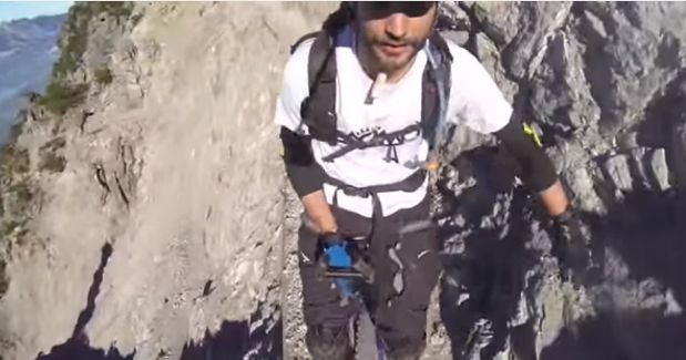 You Won’t Breathe Watching Man Calmly Ride Unicycle Down Narrow Mountain Path