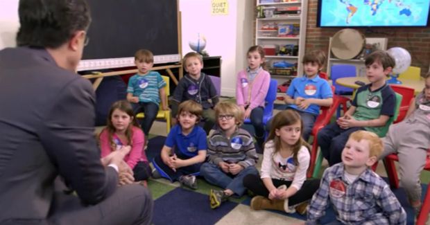 Watch Stephen Colbert Speak to a Bunch of Kids About the Current Election