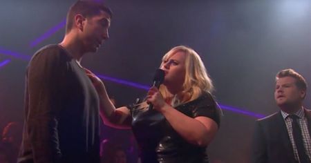 Rebel Wilson Crushes David Schwimmer and James Corden in ‘Drop the Mic’ Sketch