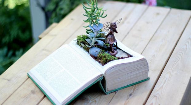 Get Creative With This DIY Vintage Book Garden