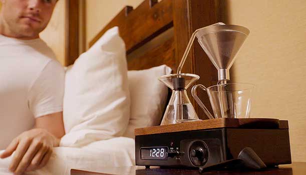 This Alarm Clock Wakes You Up With Freshly Brewed Coffee or Tea
