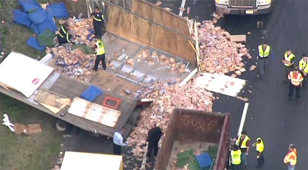 Deli Meat, Bread Trucks Collide (Sandwich?) on NJ Highway