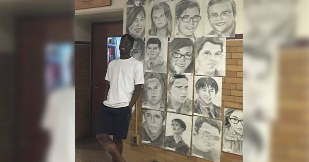 Student Draws Portraits of His 411 Classmates for Their Senior Year