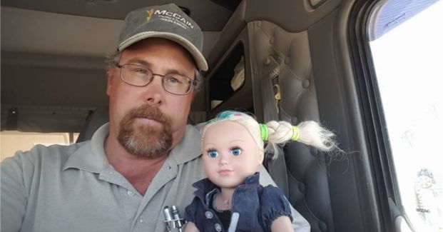 Trucker Dad Puts New Spin on Taking His Daughter to Work by Taking His Daughter’s Doll