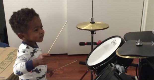 Watch This 1-Year-Old Jam Out on the Drums