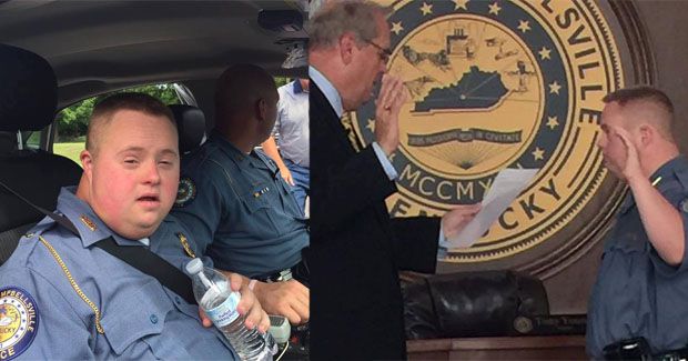 Man With Down Syndrome Has Dream Come True When He’s Sworn in as Police Officer