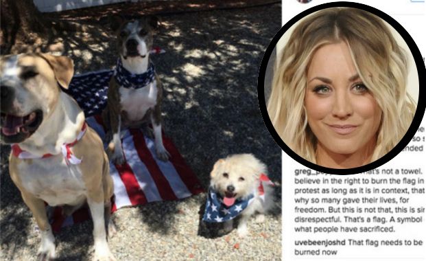 ‘Proud American’ Kaley Cuoco Apologizes for Dog Snap