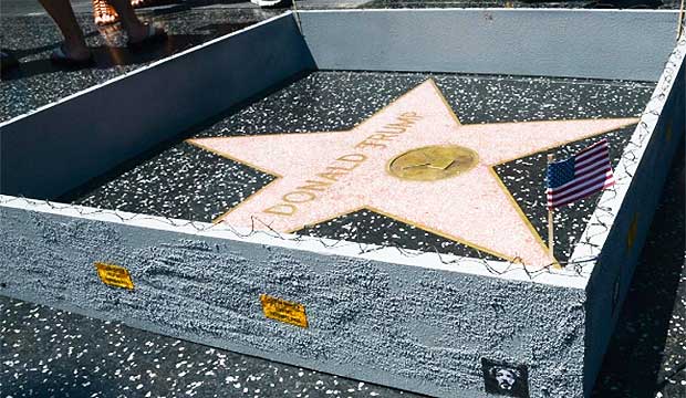 Donald Trump Got the Border Wall He Wanted and It’s Around His Hollywood Walk of Fame Star
