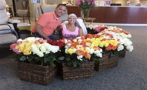 Husband Surprises Wife With 500 Roses on Final Day of Her Chemo