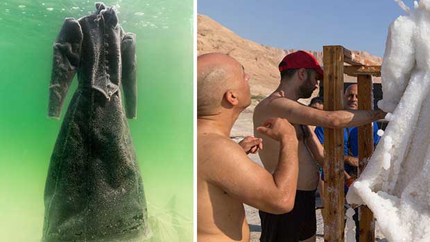 Watch What the Dead Sea Does to This Creepy Black Dress