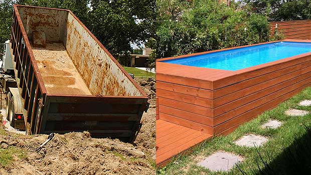 How to Craft a Gorgeous Swimming Pool Out of a Dumpster
