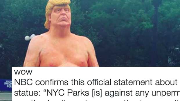 Parks Department Has the Perfect Response to the Naked Trump Statue in NYC