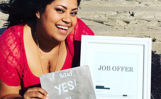 Woman Celebrates Job Offer With Engagement-Style Photoshoot