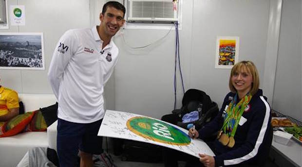Michael Phelps and Katie Ledecky Recreate Decade-Old Viral Photo