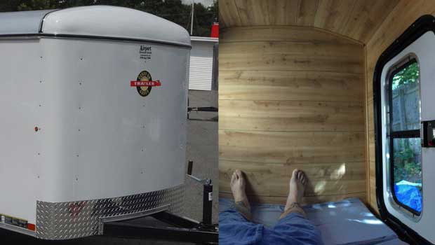 Cargo Trailer Becomes Complete Two-Person Camper With Kitchen