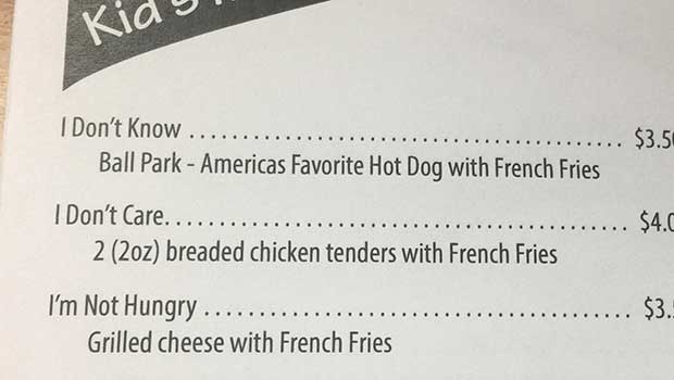 Restaurant Hilariously Revamps Menu for Indecisive Kids Who Can Never Pick What They Want
