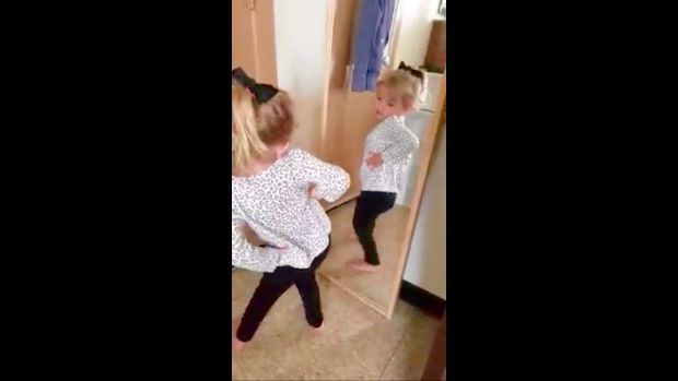 Little Girl Gives Herself Epic Pep Talk in the Mirror
