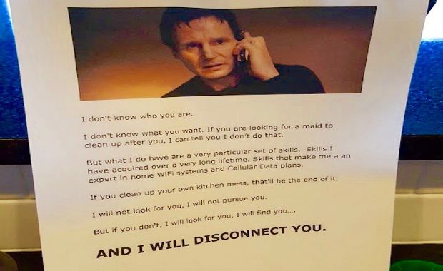 Dad Channels Liam Neeson to Get His Kids to Clean Up Their Mess