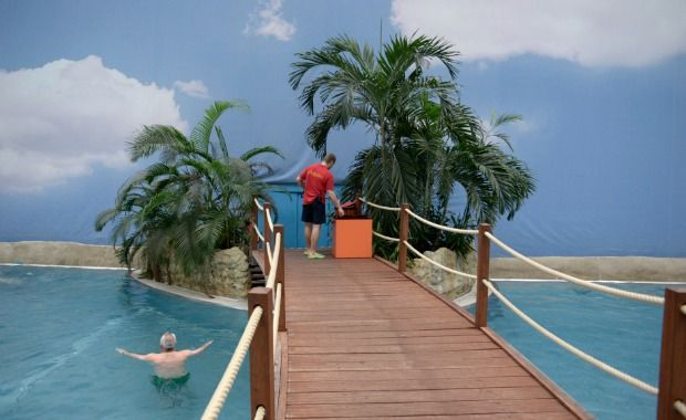 This Indoor Tropical Island Was Once a Nazi Airplane Hangar