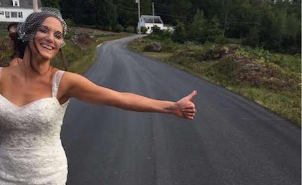This Bride Had to Hitchhike to Her Wedding After Her Limo Got a Flat Tire