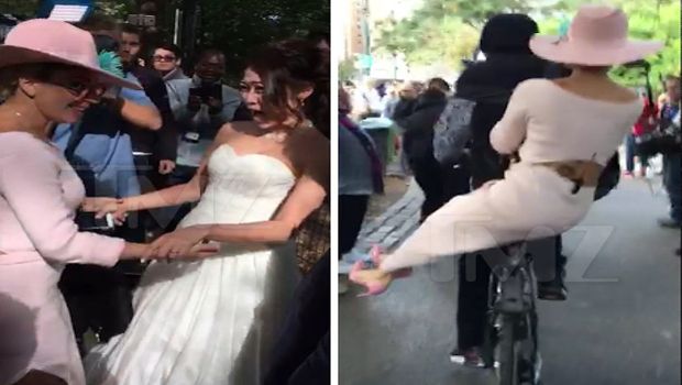 Lady Gaga Gatecrashes Wedding Photo Shoot