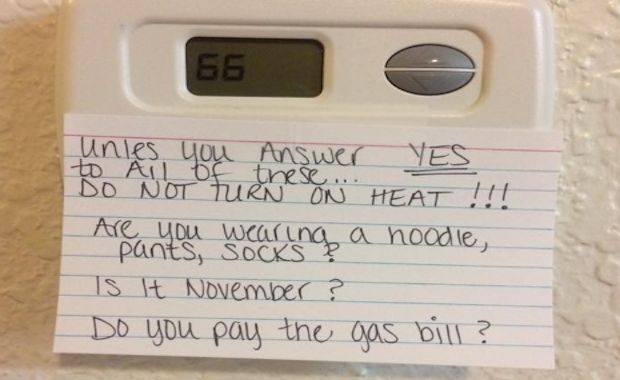 Mom’s Comical Rules Keep Unauthorized Family Members From Turning Up Thermostat