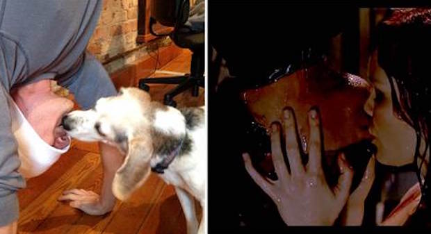 Man Recreates Famous Romantic Movie Scenes With Dog as His Co-Star