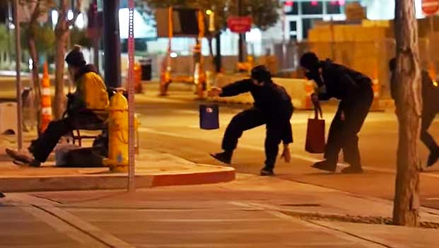 ‘Holiday Ninjas’ Sneak Around Streets and Terrorize the Homeless…By Giving Them Gifts