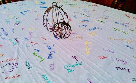 This Family Has Their Thanksgiving Guests Sign Their Tablecloth Each and Every Year