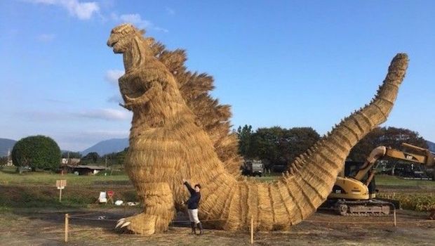 22-Foot-Tall Straw Godzilla Lords Over Japan