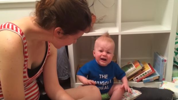 Watch This Book-Crazy Baby Burst Into Tears Every Time Mom Finishes the Story
