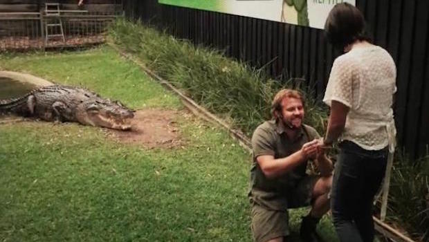 An Engagement Ring Plus a 15-Ft. Crocodile Equals an Awesome Proposal