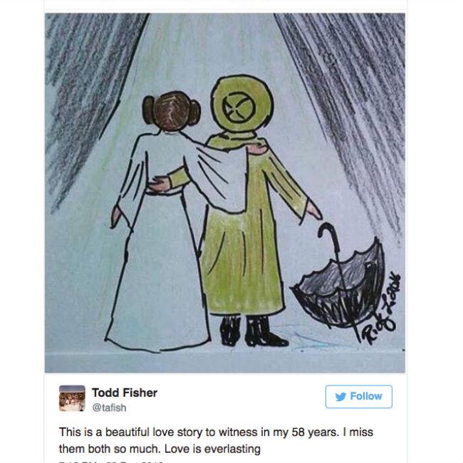 Todd Fisher shares touching drawing of Carrie Fisher and Debbie(00)