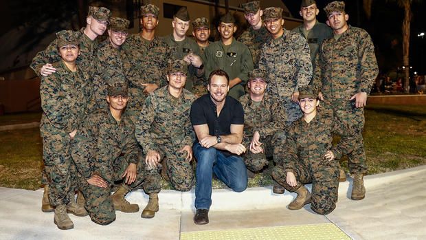 Chris Pratt Attends ‘Passengers’ Screening on Marine Corps Base