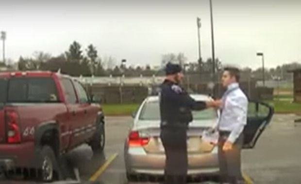 Dash Cam Shows Speeding Student Get Necktie Tying Lesson From Kind Officer