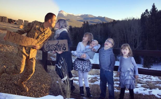 Military Family Creates Super Innovative Christmas Card Despite Father Being Deployed 4,000 Miles Away