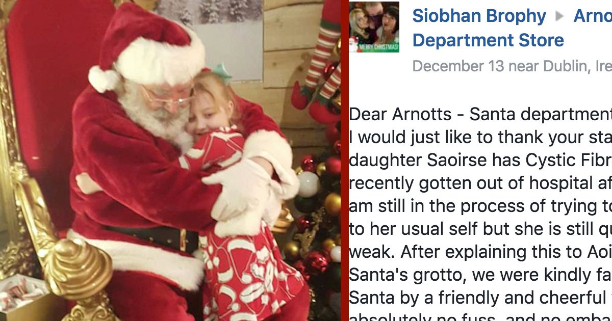 Little Girl From Dublin Gets VIP Treatment From Santa After a Long Hospital Stay
