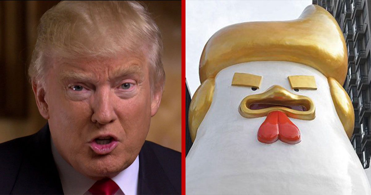 Giant Rooster Statue of Trump Is Huge in China